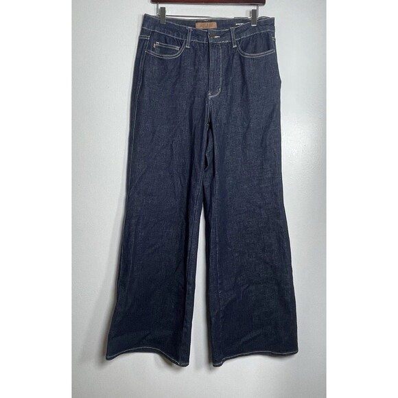 JUDY BLUE Retro Wide Leg Denim Jeans Size 14W Dark Wash Blue Modern Chic Casual - Picture 1 of 11